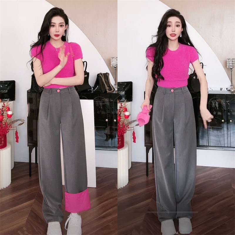 Set áo ngắn tay +quần tây phong cách