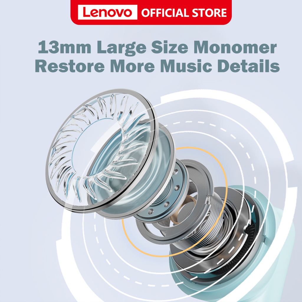 Tai nghe Bluetooth Lenovo LP1 Pro không dây Bluetooth nhét tai không dây bass nổi mạnh độ trễ thấp HD có micro--pink