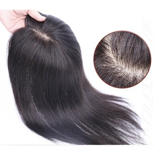 Miếng phủ tóc Shop Tóc Anh Quân, Tóc giả phủ tóc thưa đỉnh đầu 4D giúp che hói phủ bạc, tạo phong cách style mới