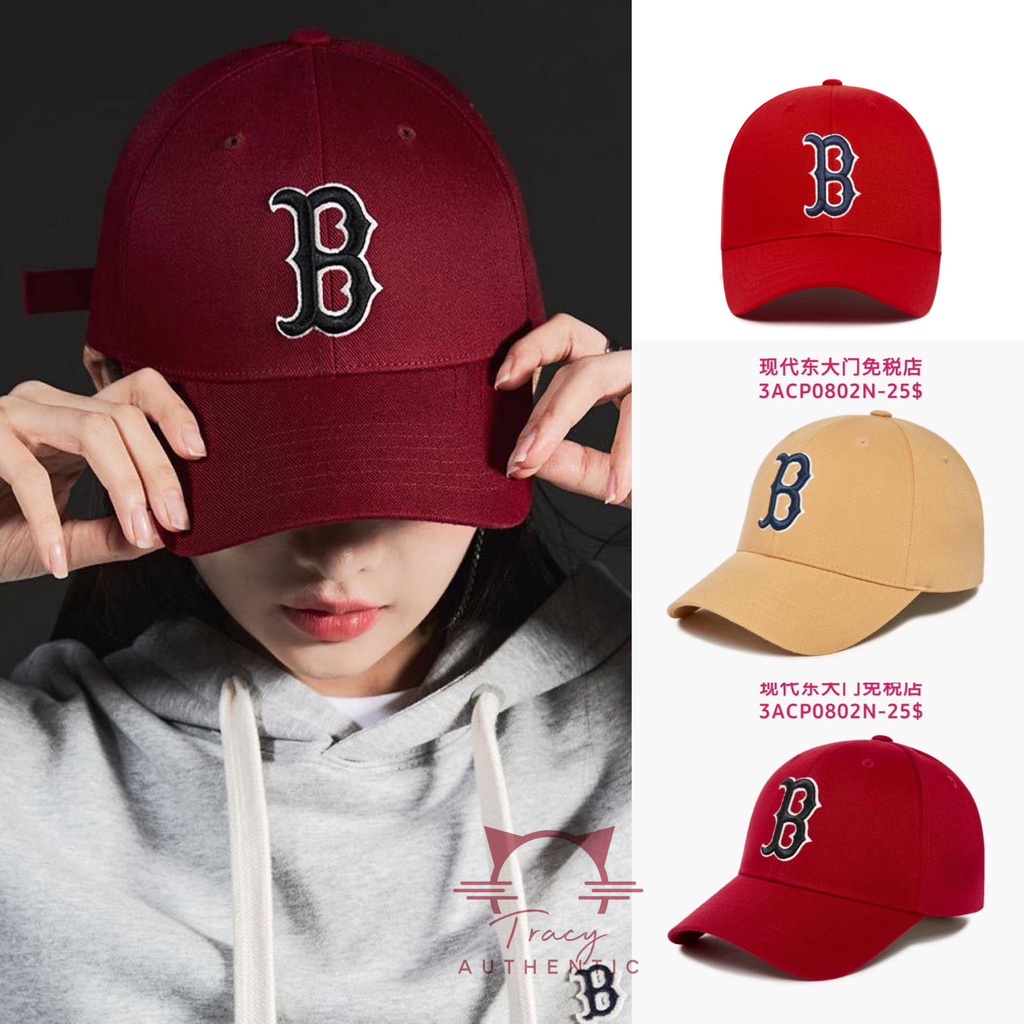 (CHÍNH HÃNG) Mũ nón lưỡi trai MLB Boston form cứng Basic Unisex nam nữ trendy