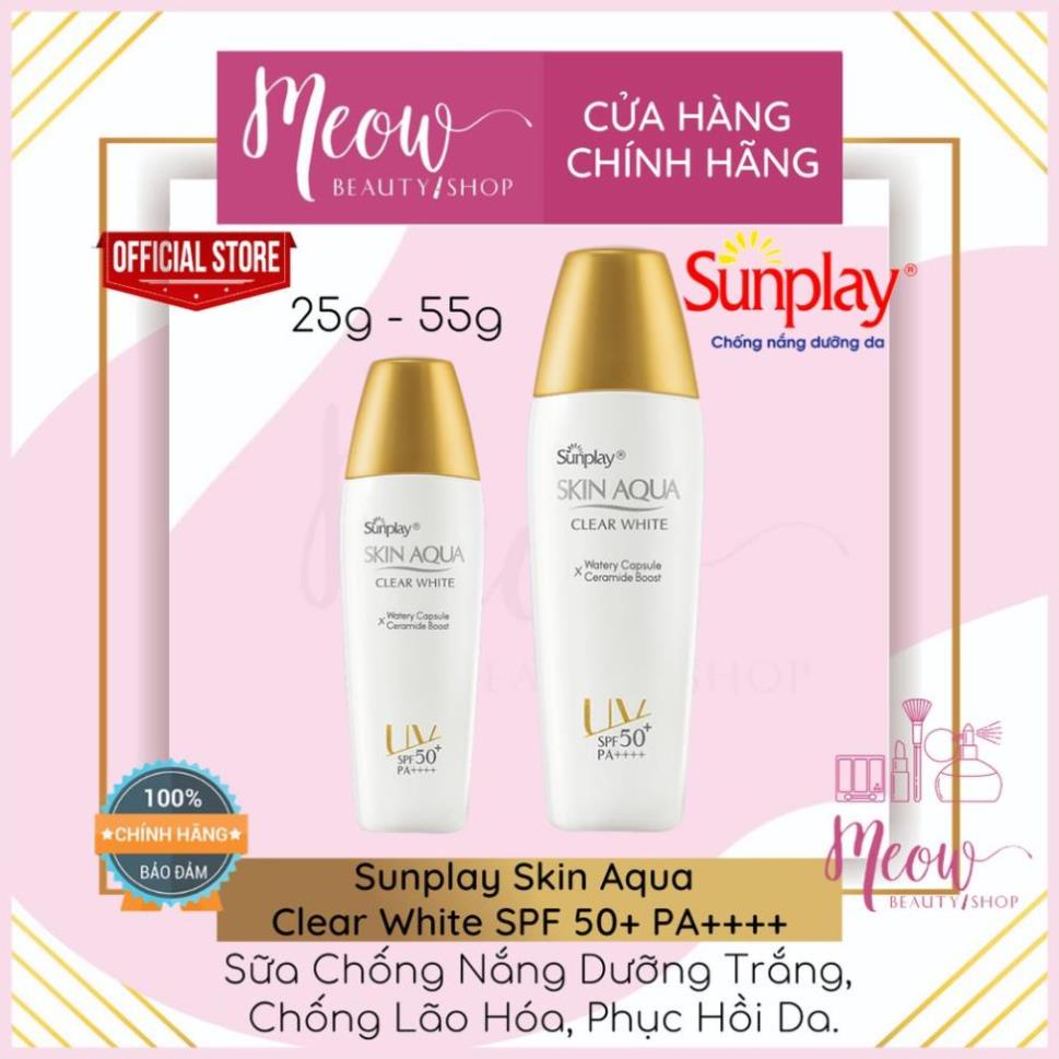 kem chống nắng Skin aqua Sunplay Clear White hằng ngày dưỡng trắng cho da dầu SPF 50+ PA++++