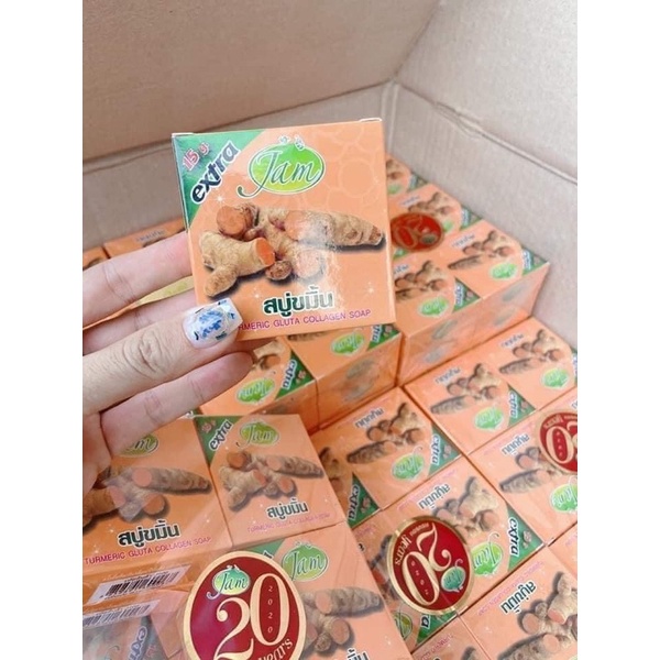 Soap Tắm Nghệ Jam Thái Lan, Hỗ Trợ Giảm Thâm Viêm Lỗ Chân Lông