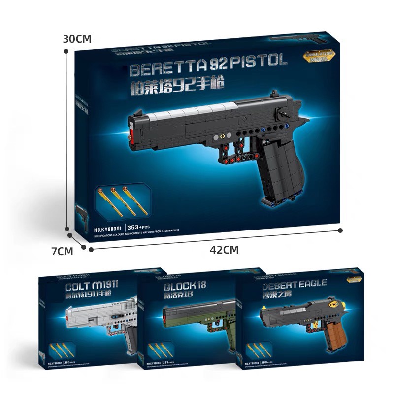 Đồ Chơi xếp hình kiểu Lego súng bắn được. Lắp ráp súng Lego PUBG Loại To 23cm