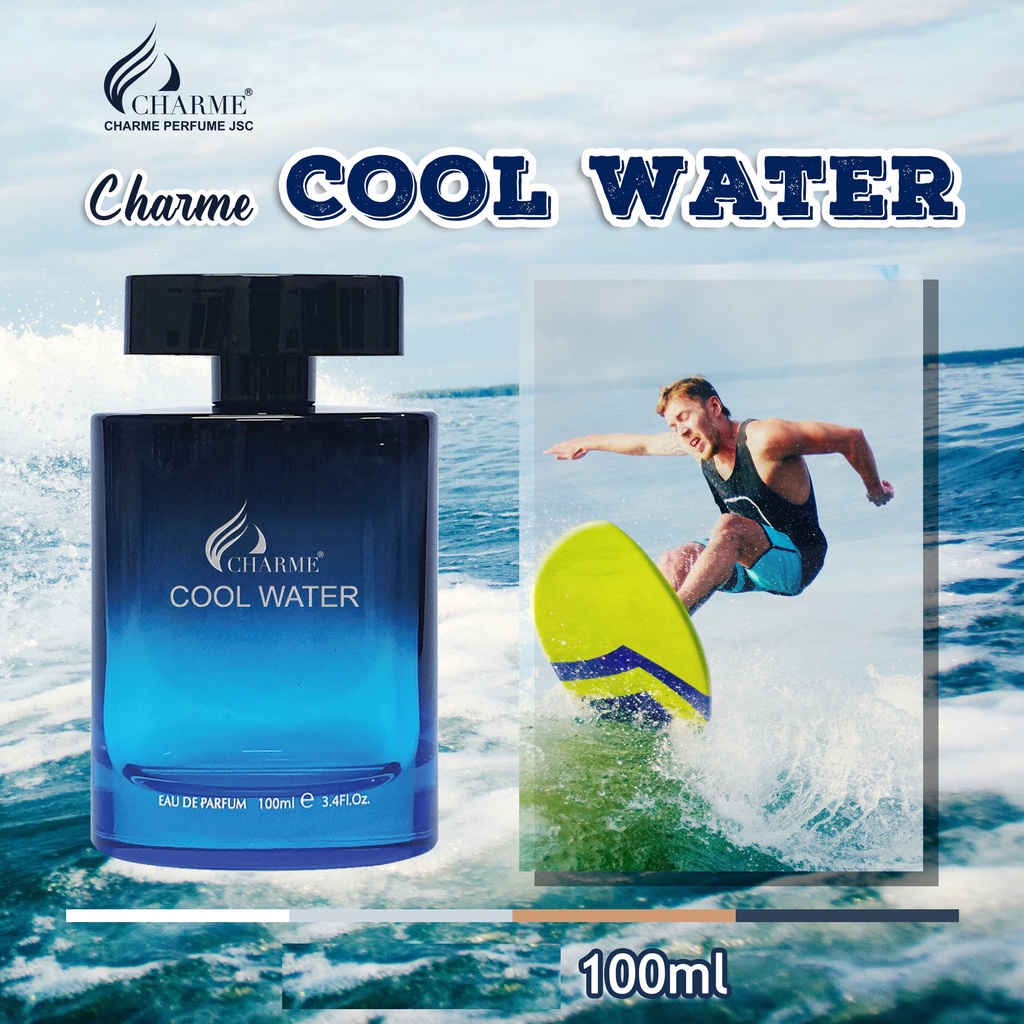 Nước hoa Charme Cool Water 10ml phóng khoáng nam tinh sâu lắng