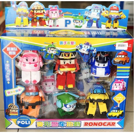 Poli biến hình, đồ chơi xe Poli ,xe poli,Bộ 6 xe