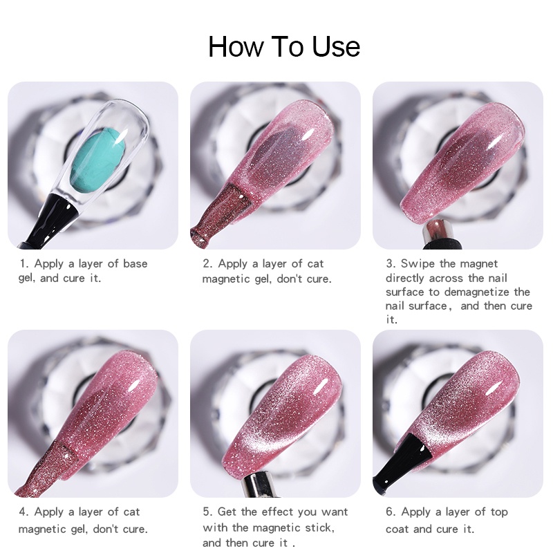 Set 6 lọ gel sơn móng tay UR SUGAR tạo hình mắt mèo từ tính 7ml