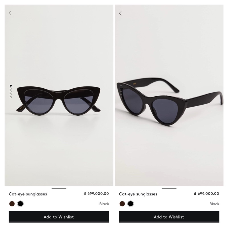 Kính râm thời trang nữ MANGO 17020142B chính hãng chống tia UV dáng mắt mèo sang trọng