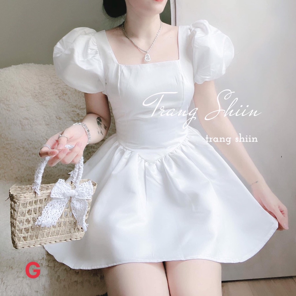 sét bộ đùi tafta QC phối áo cổ vuông tay ngắn phồng có mút hot