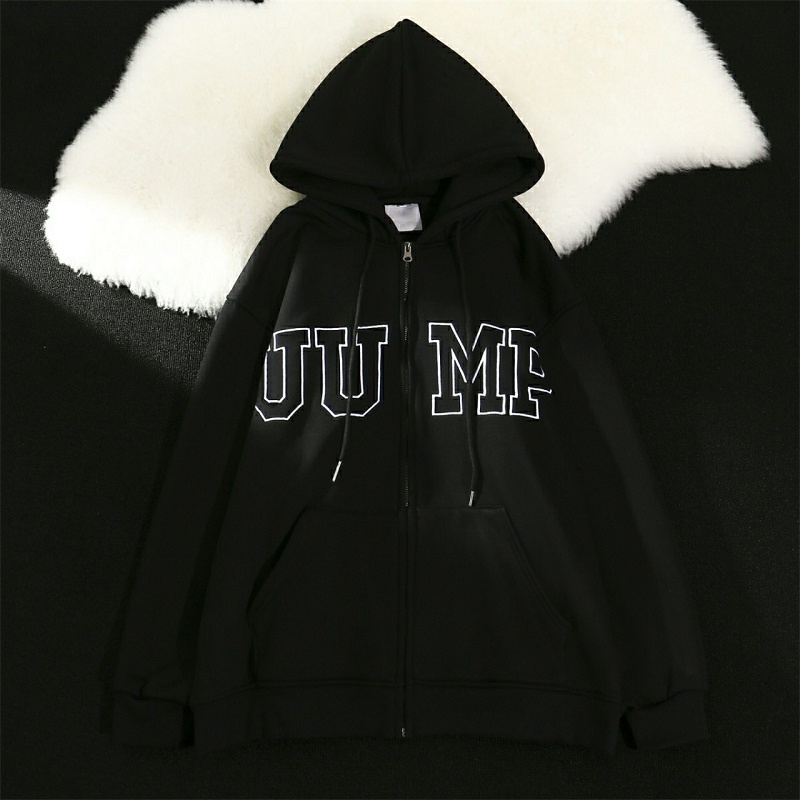 Áo Khoác Nỉ Unisex Nam, Nữ Khóa Kéo JUMP Màu Xám, Áo Khoác Nỉ Unisex Form Rộng Màu Xám, Áo Khoác Nỉ Bông Có Mũ | BigBuy360 - bigbuy360.vn