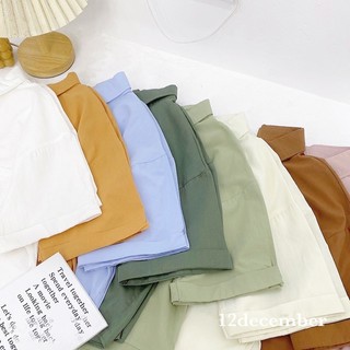 sơ mi croptop tay gập