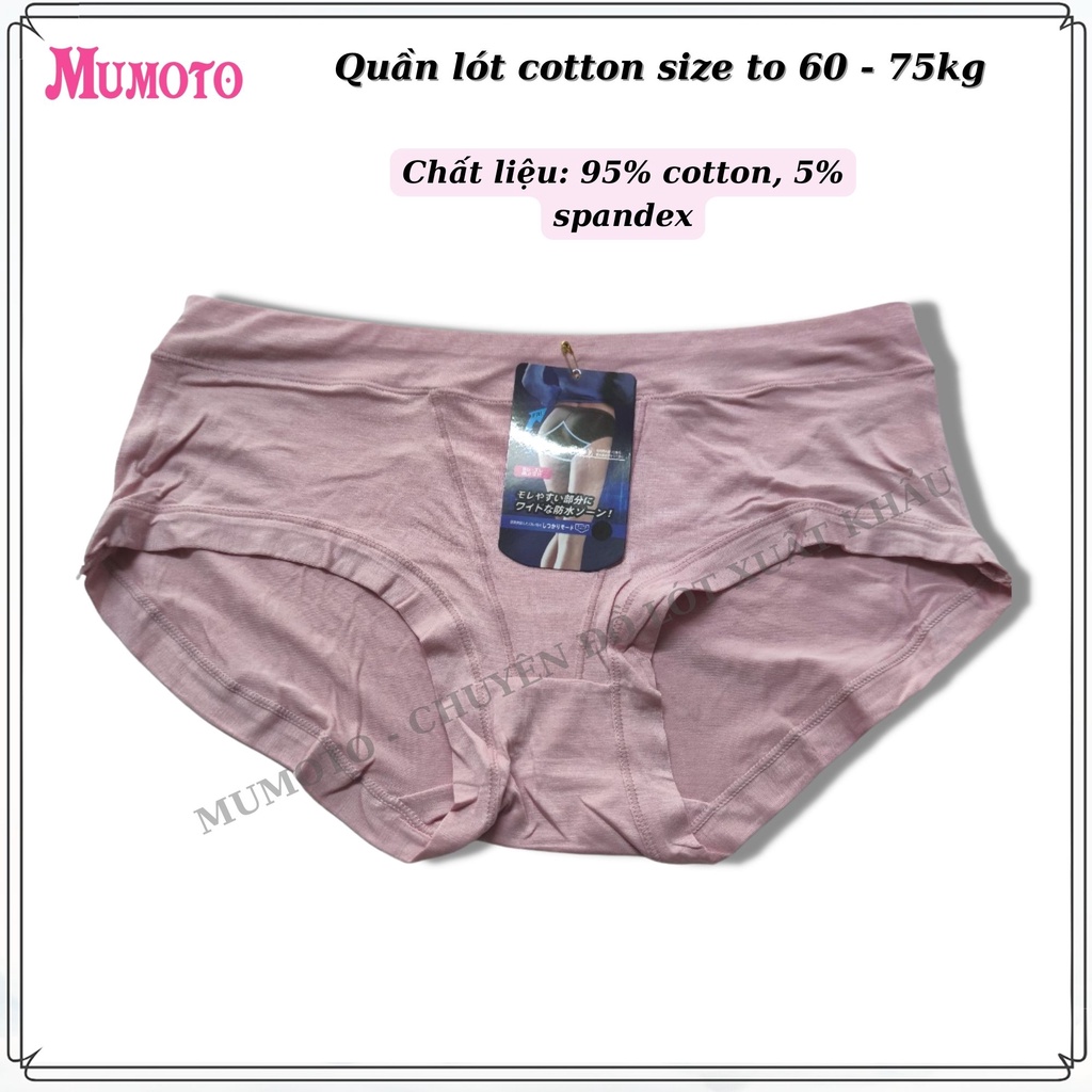 Quần lót nữ cotton xuất hàn size to bự viền mãnh không lộ ngấn đến 75kg Q826 - MUMOTO