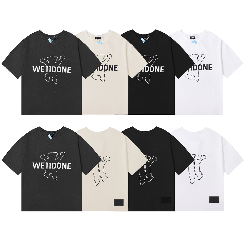 Áo Thun Tay Ngắn In Hình Gấu we11 Phong Cách Đường Phố Mới Chất Lượng Cao Cho Nam Và Nữ