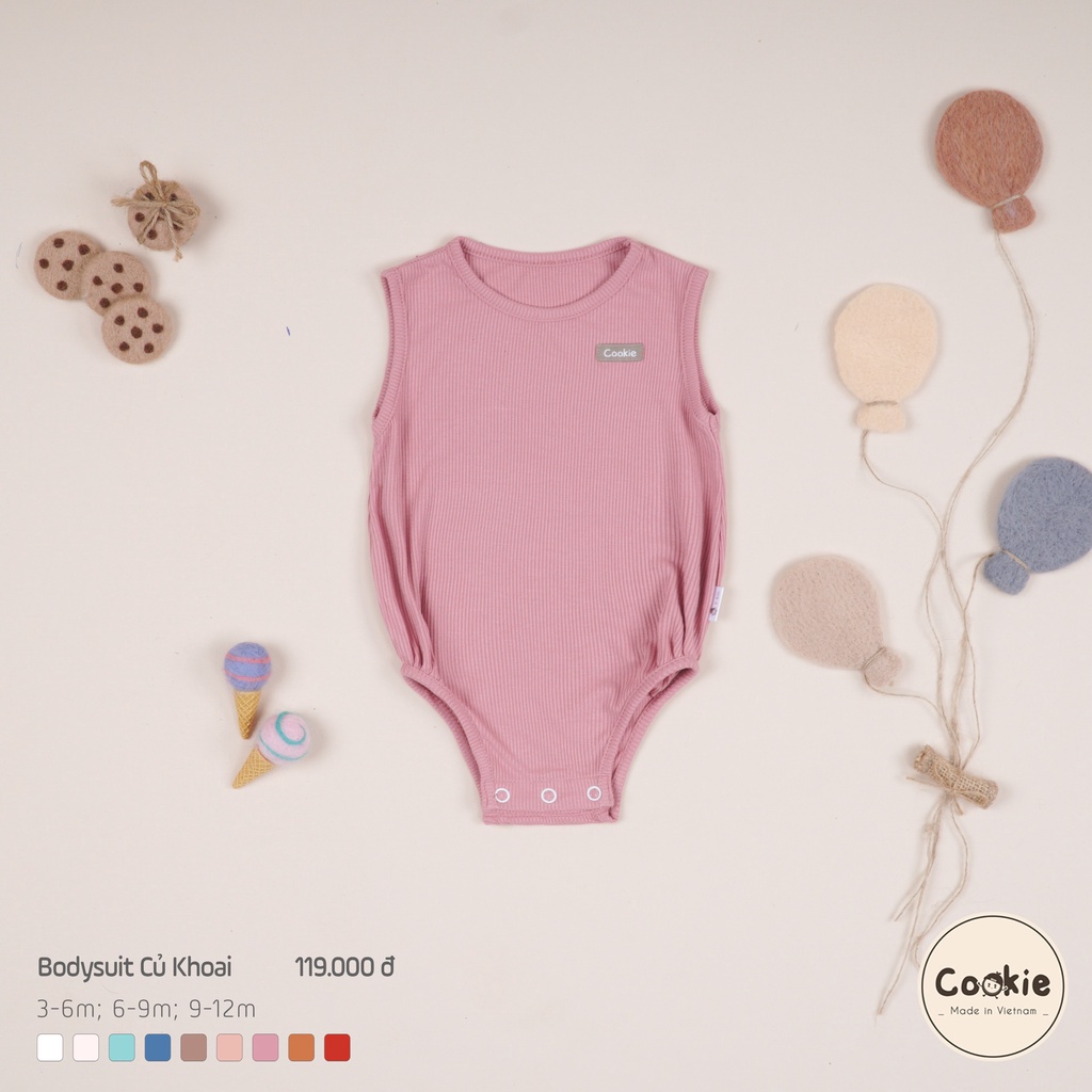 [COOKIE]  Bộ Bodysuit củ khoai cho bé size 3-6m, 6-9m, 9-12m