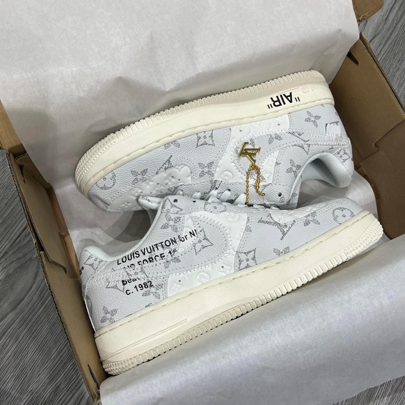 Giày thể thao AF1 LV đen, xám  Giầy sneaker air force one mix lv xám,đen họa tiết cực chất