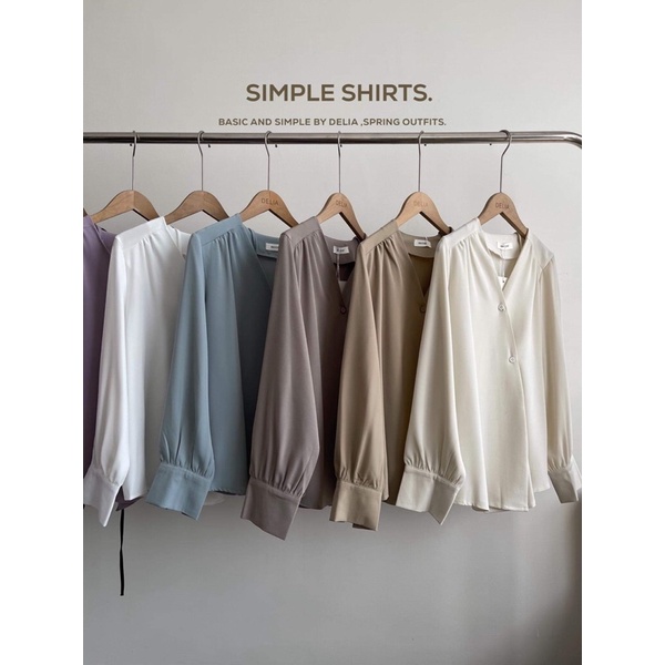 2082 ÁO SƠ MI CỔ V CÚC CHÉO