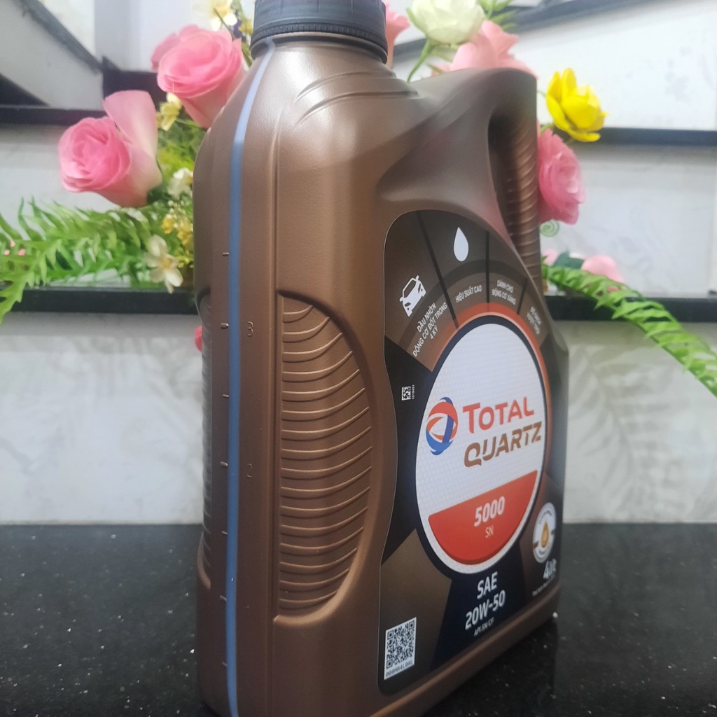 Nhớt ÔTÔ Cao Cấp TOTAL QUARTZ 5000 SN 20W-50 4L