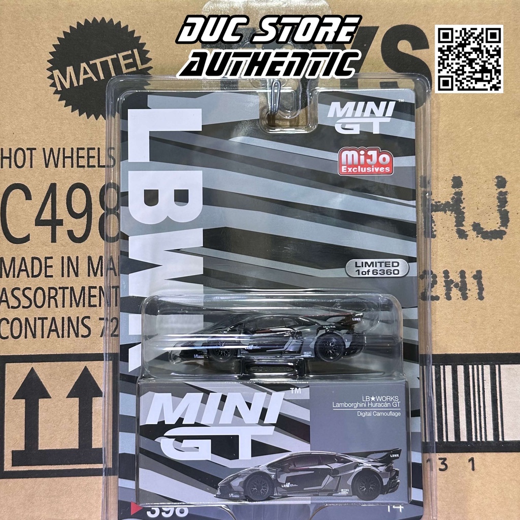ducstore.vn Xe mô hình MiniGT #398 - LB★WORKS Lamborghini Huracan GT Digital Camouflage - Card US