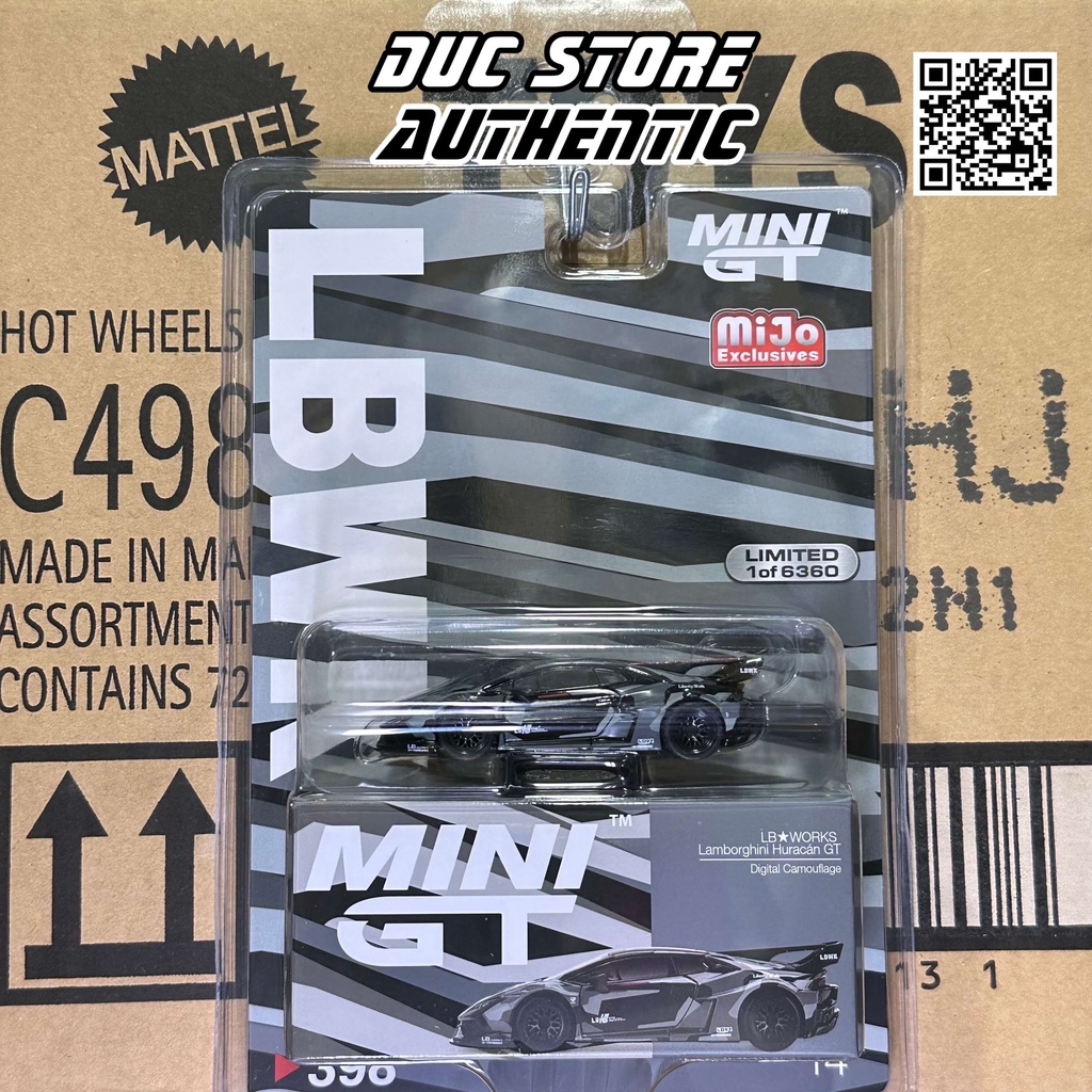 Ducstore.vn Xe mô hình MiniGT #398 - LB★WORKS Lamborghini Huracan GT Digital Camouflage - Card US