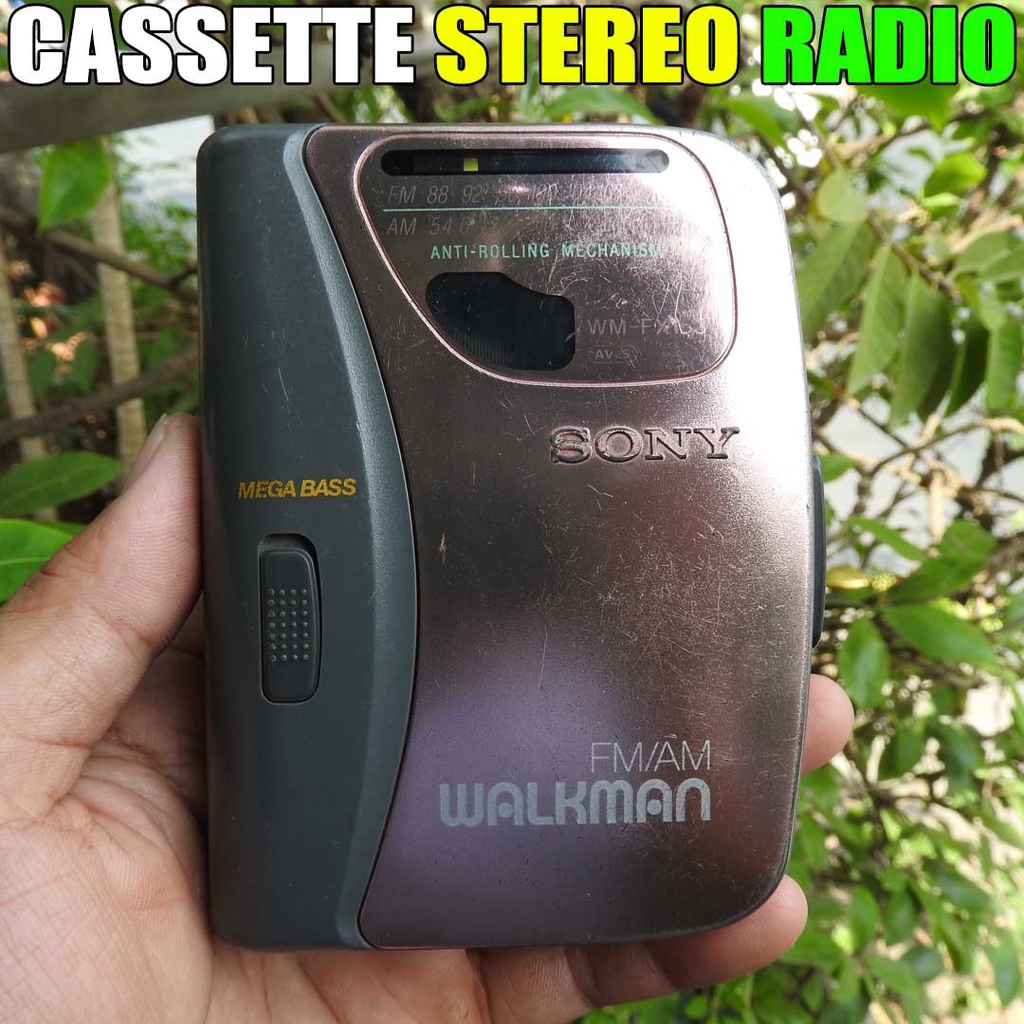 Máy nghe nhạc Cassette Stereo Sony WM-FX153 màu hồng độc lạ sưu tầm thu đài radio AM FM108 tiện lợi