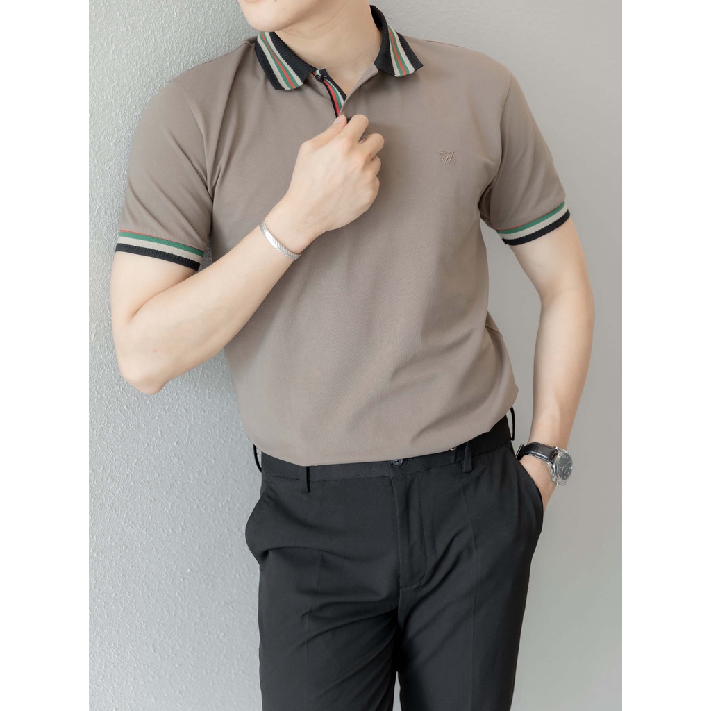 Áo Polo Nam Collarmix Taupe, Chất Vải Cá Xấu Cotton 4 Chiều Thoải Mái, PL0033, SOMEHOW