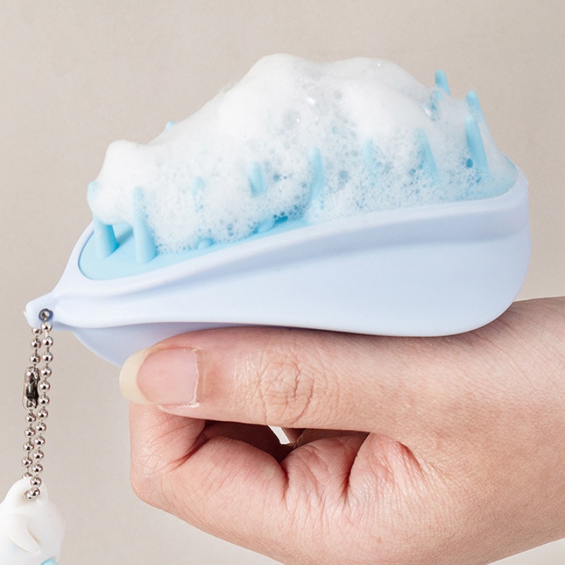 Lược Silicone Mát Xa Da Đầu Khô Và Ướt Làm Sạch Sâu