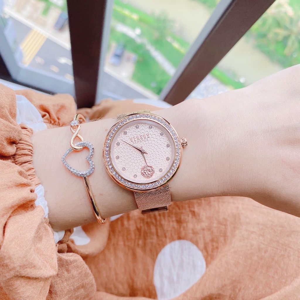 Đồng hồ Nữ Versus VSPEN1620 Lea Swarovski Rose 35mm dây thép mesh rose