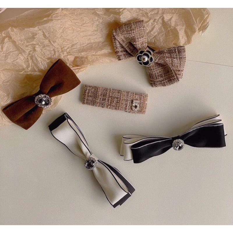 Kẹp tóc mái nơ  vintage xinh xắn