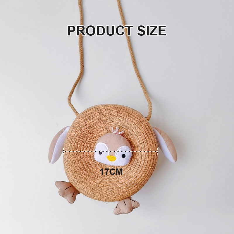 Bololo Túi Cói Đeo Chéo Phối Khóa Kéo Họa Tiết Hoạt Hình Thời Trang Mùa Hè Cho Trẻ Em
