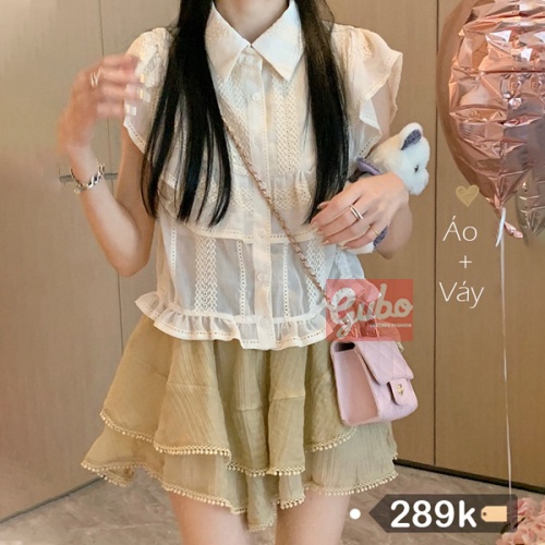 set nữ phối váy basic phong cách hàn quốc GUBO99I21