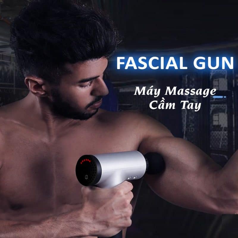 Máy Massage Cầm Tay 4 Đầu 6 Chế Độ - Súng Đấm Lưng massage Trị Nhức Mỏi Vai Gáy, Đau Giãn Cơ