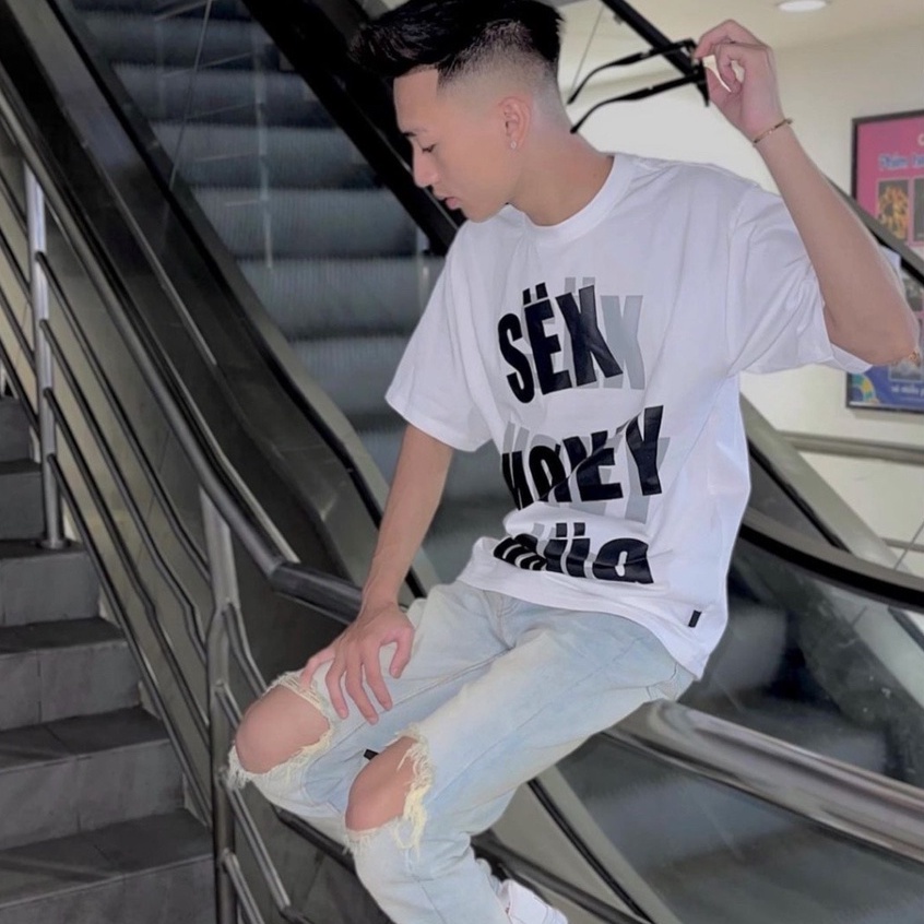 Áo Sex Money Drug Vintage Mác GUCI Đen Trắng - Áo phông tay lỡ Nam Nữ Premium In Chữ Sex Money Drug