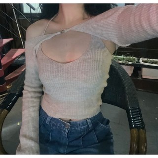 [ẢNH THẬT] SET ÁO LEN CROPTOP SEXY HÀNG CAO CẤP