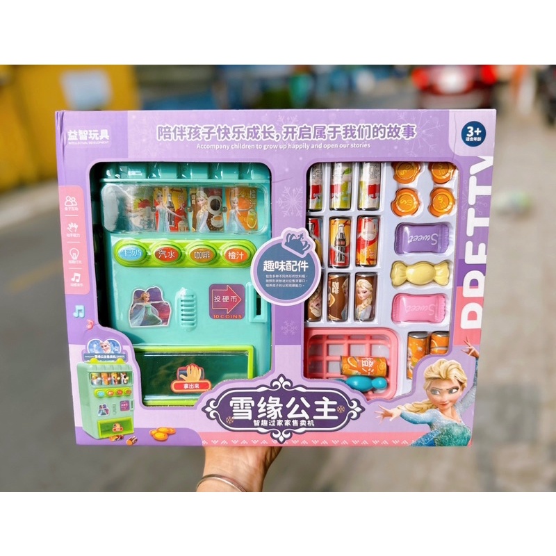 Máy bán nước ngọt đồ chơi Elsa/ Hellokitty dùng pin