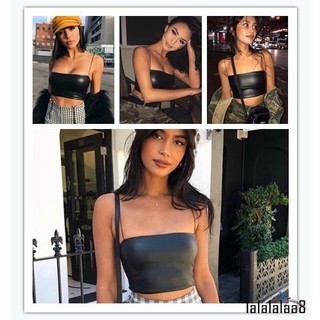 ÁO TANK TOP TRỄ VAI LIỆU DA PU DO310 #UTRRB RUBY
