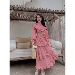  Đầm Maxi đi biển váy đi biển voan tầng
