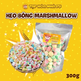 Kẹo bông gòn marshmallow nhà py túi to 300g - kẹo xốp bông sữa ngọt ngào chuẩn vị