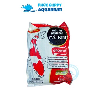 Cám kingfeed growth túi lẻ 1kg | thức ăn tăng trưởng cho cá koi với 42% đạm