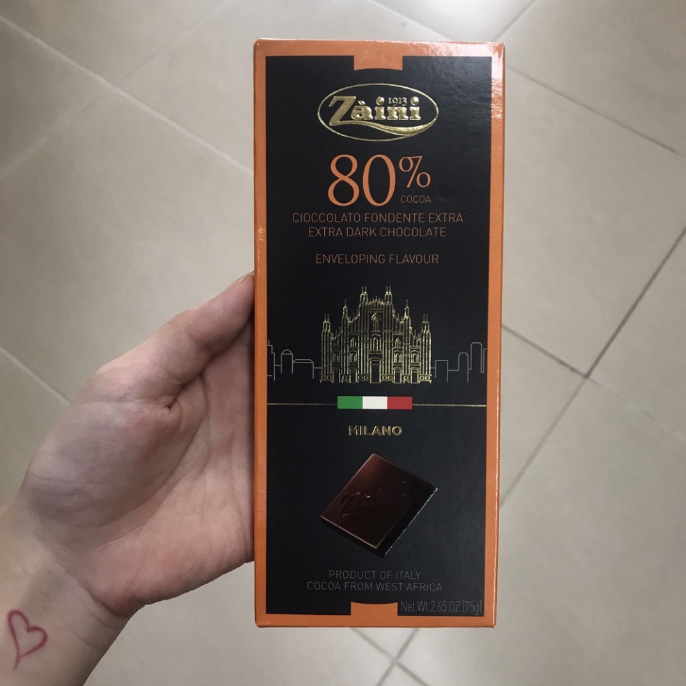 Socola Zaini đậm vị cacao Cioccolato Fondente Extra 75g