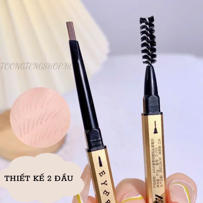 Bút kẻ lông mày,chì kẻ mày hai đầu Xixi chống nước dễ vẽ màu sắc tự nhiên