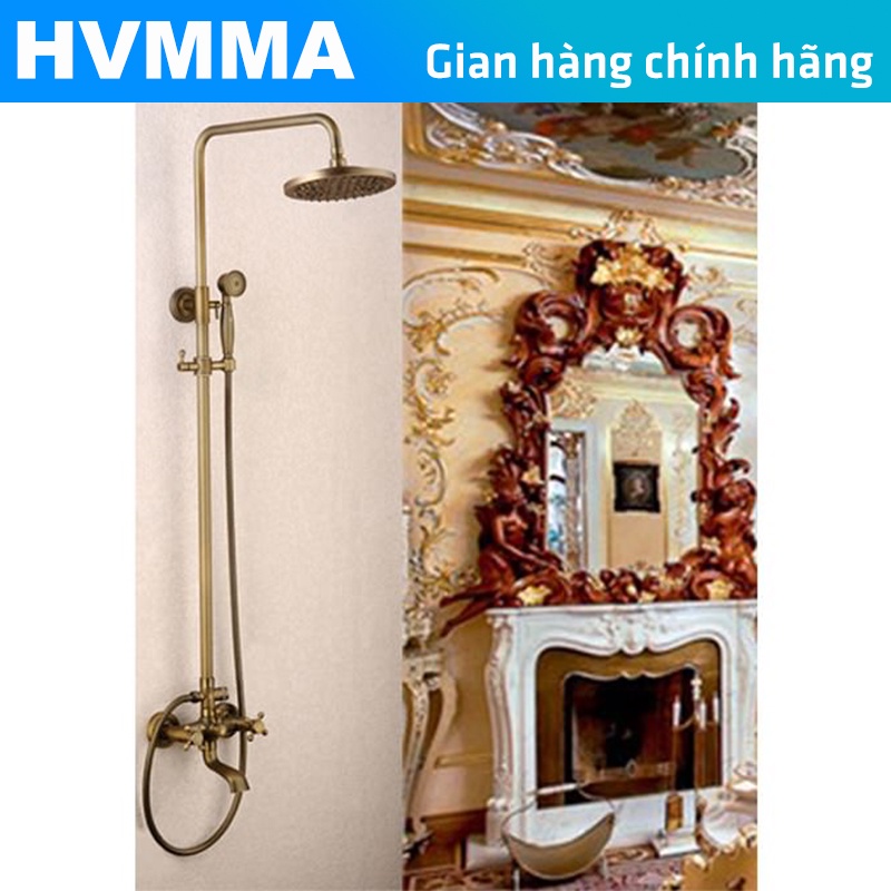 Bộ cây sen vòi tắm nóng lạnh Tân Cổ Điển Màu Vàng - Cao cấp HVMMA