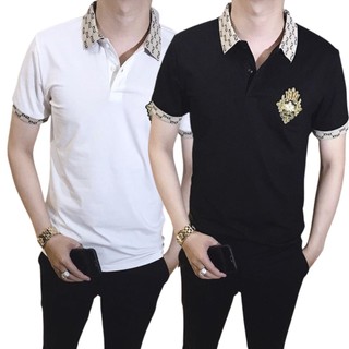 Áo thun nam có cổ phối logo ht0289 thời trang