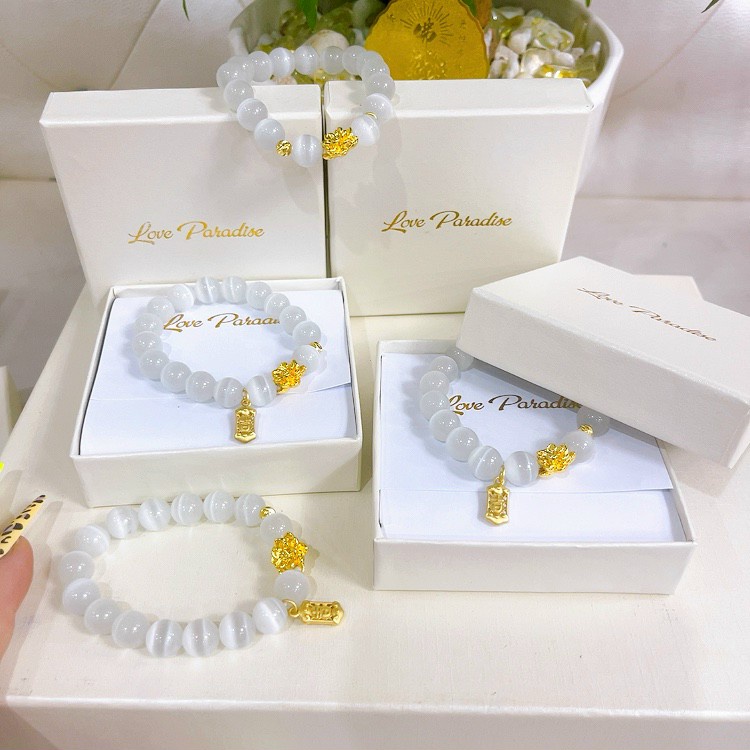 Vòng tay đá mix charem hoa sen fullbox