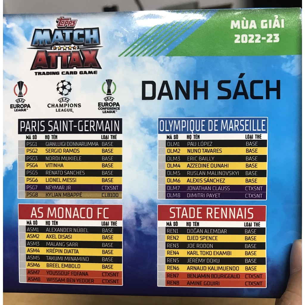 MỚI - BST Thẻ in Match Attax Ligue 1 22/23 phiên bản Việt hoá