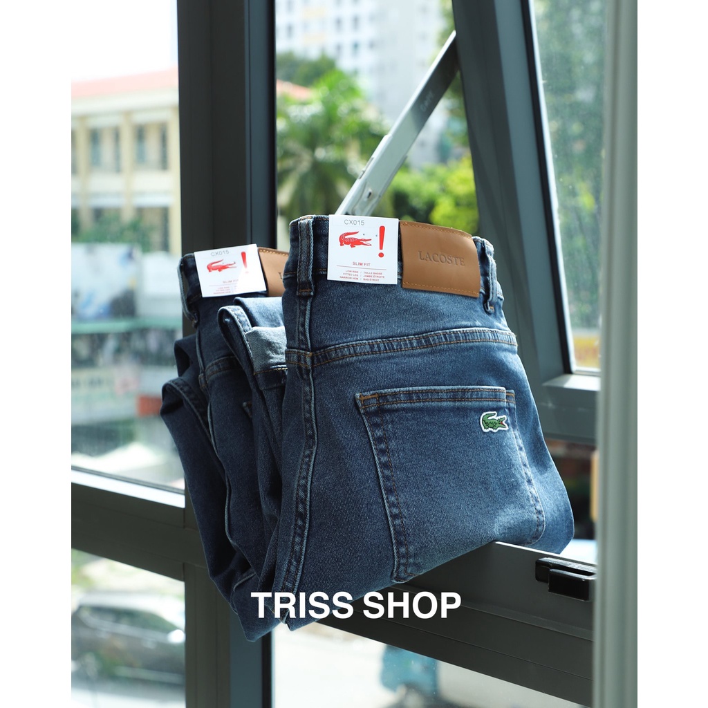 Quần Jeans nam Lacoste 5 chất liệu co giãn cao cấp form slim