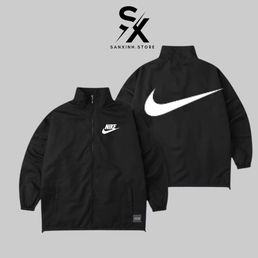 Áo khoác gió Nike form i hình, chất vải dày dặn, Áo khoác gió cao cấp  Black Vintage -Sanxinh.store