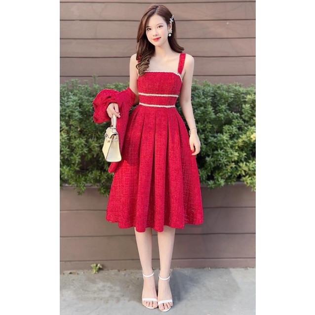 ĐẸP XINH LUNG LINH - ĐẦM 2 DÂY KÈM ÁO KHOÁC VẢI MỀM MỊN KIỂU DÁNG NHẸ NHÀNG CỰC NỮ TÍNH - UP