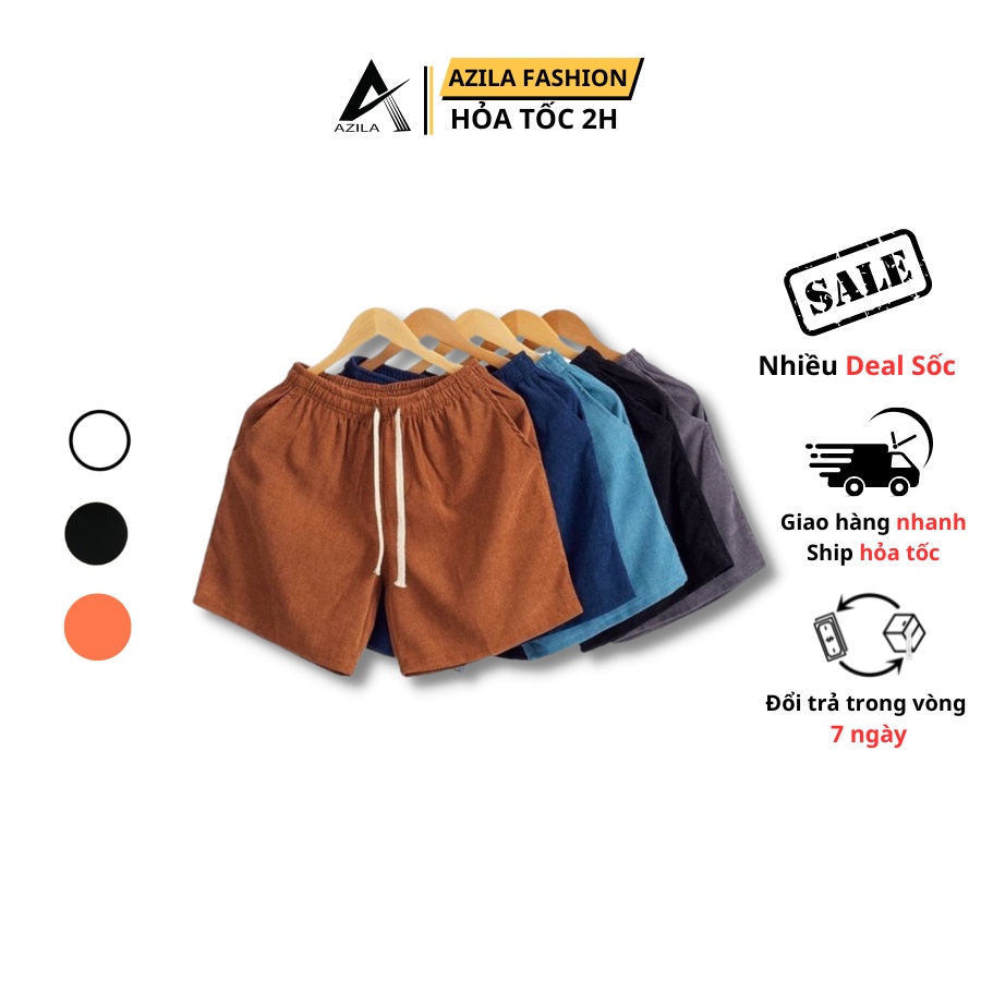 Quần Short Nam Azila Chất Nhung Tăm Dày Dặn Mềm Mịn Co Giãn Phong Cách Trẻ Trung Năng Động - QN32