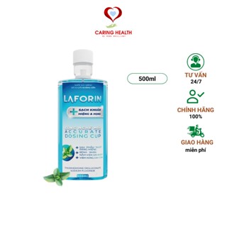 Nước súc miệng kháng khuẩn không cồn Laforin Chlorhexidine 500ml - giảm nhiệt miệng, viêm nướu, sâu răng
