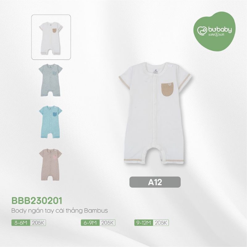 Bộ body ngắn tay cài thẳng Bambus
