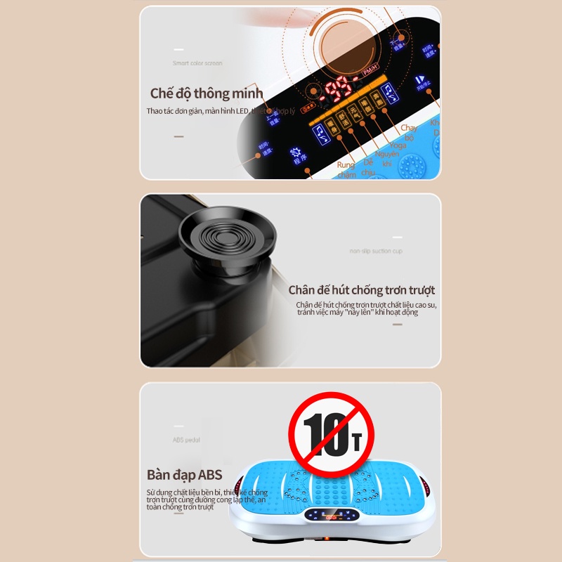 Máy tập gym có bluetooth đa năng máy tập rung giảm eo thon gọn âm thanh lập thể phát nhạc